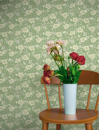 A-Street Prints Savanna Maggan Floral Wallpaper Sample - Jade
