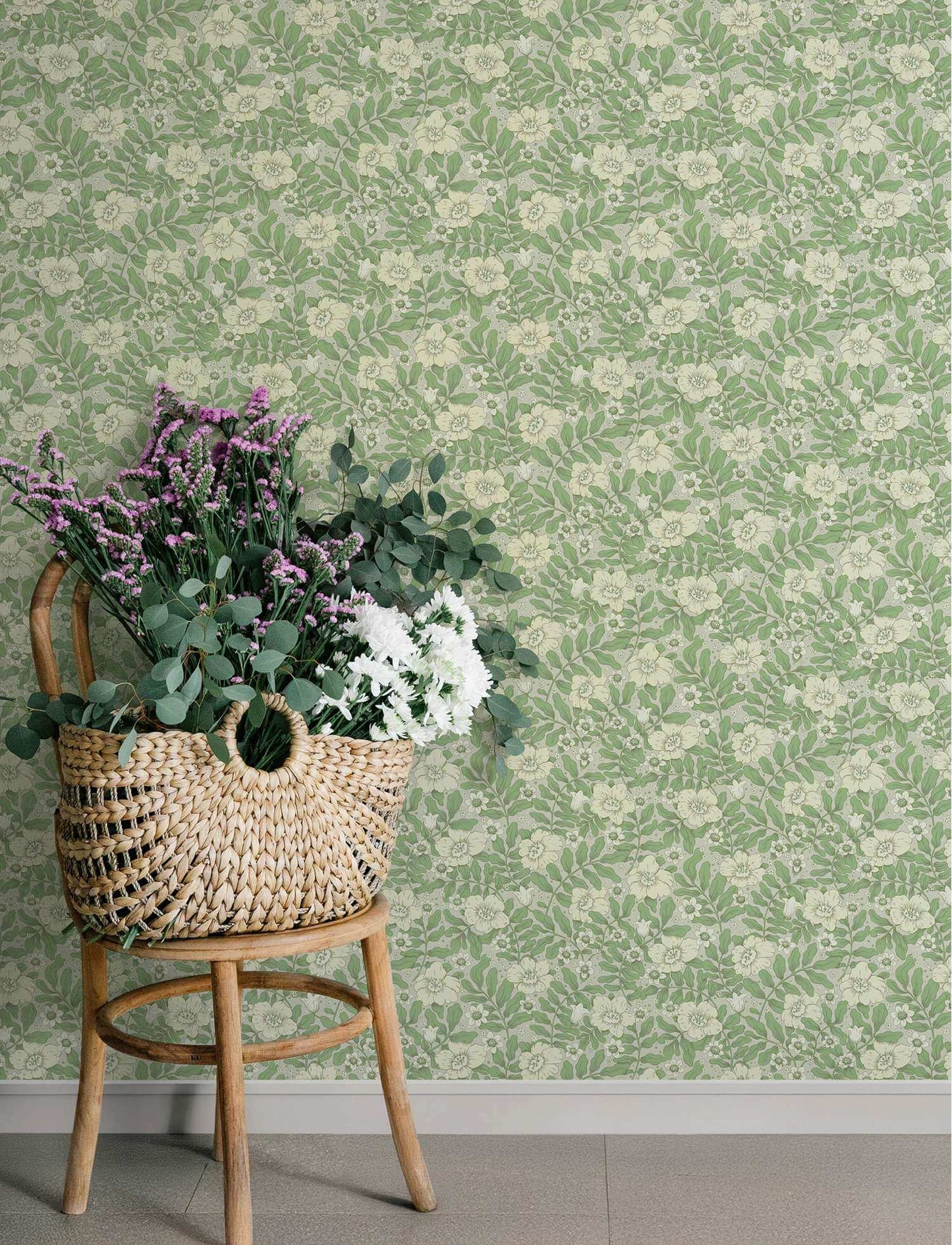 A-Street Prints Savanna Maggan Floral Wallpaper Sample - Jade