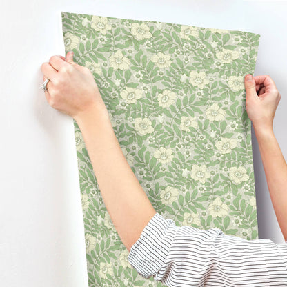 A-Street Prints Savanna Maggan Floral Wallpaper Sample - Jade