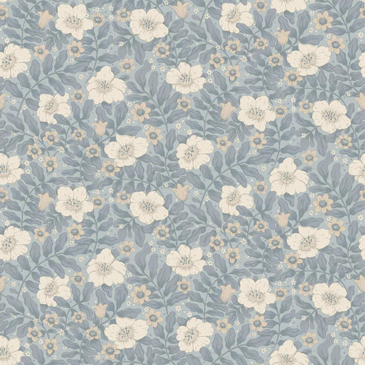A-Street Prints Savanna Maggan Floral Wallpaper - Blue