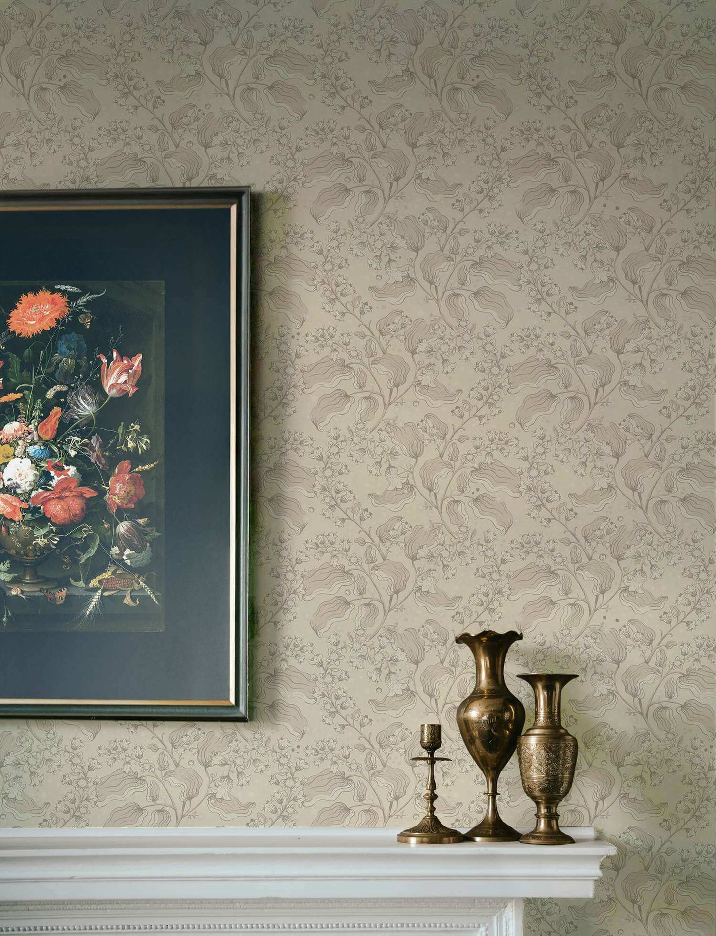 A-Street Prints Savanna Syren Floral Wallpaper Sample - Khaki