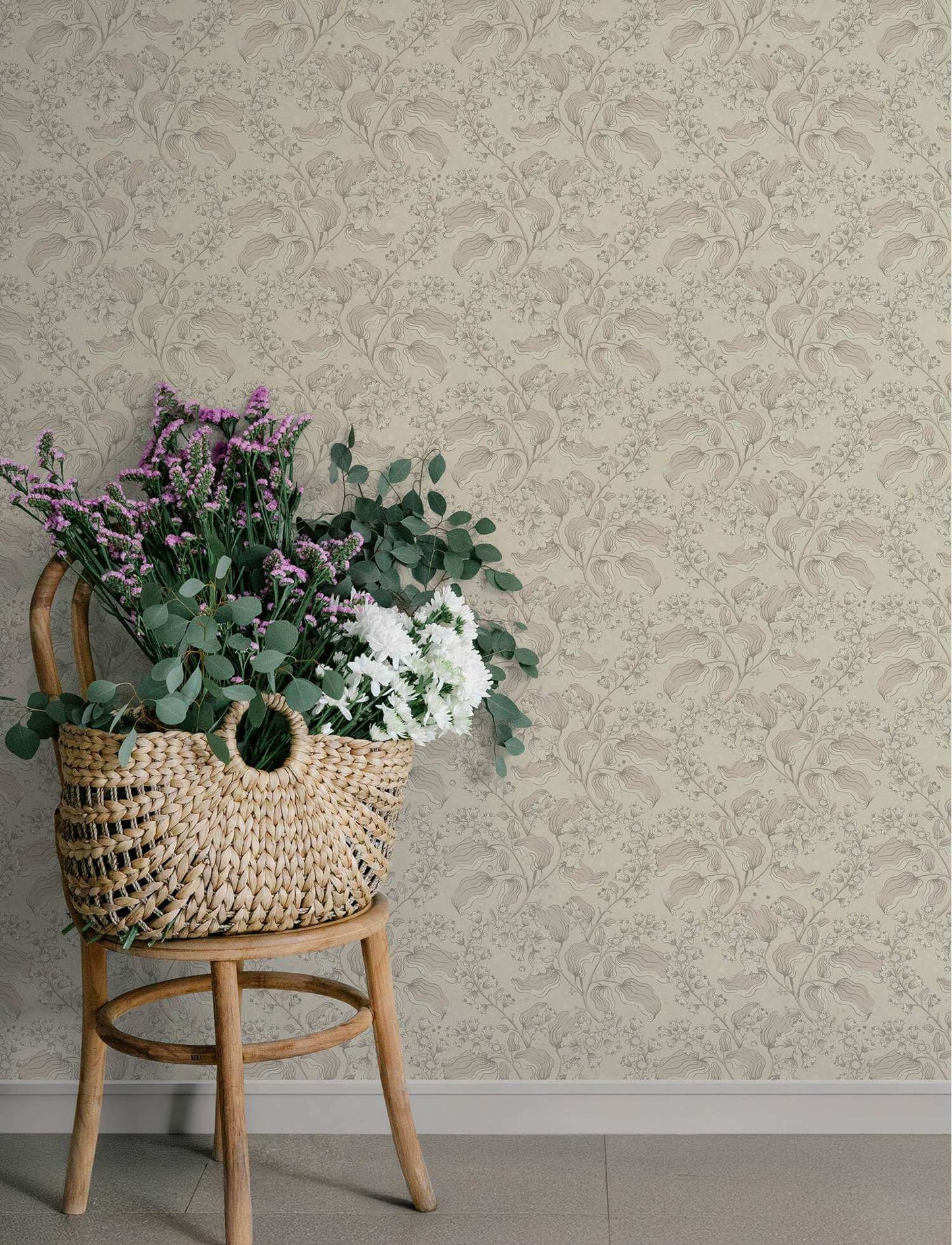 A-Street Prints Savanna Syren Floral Wallpaper Sample - Khaki