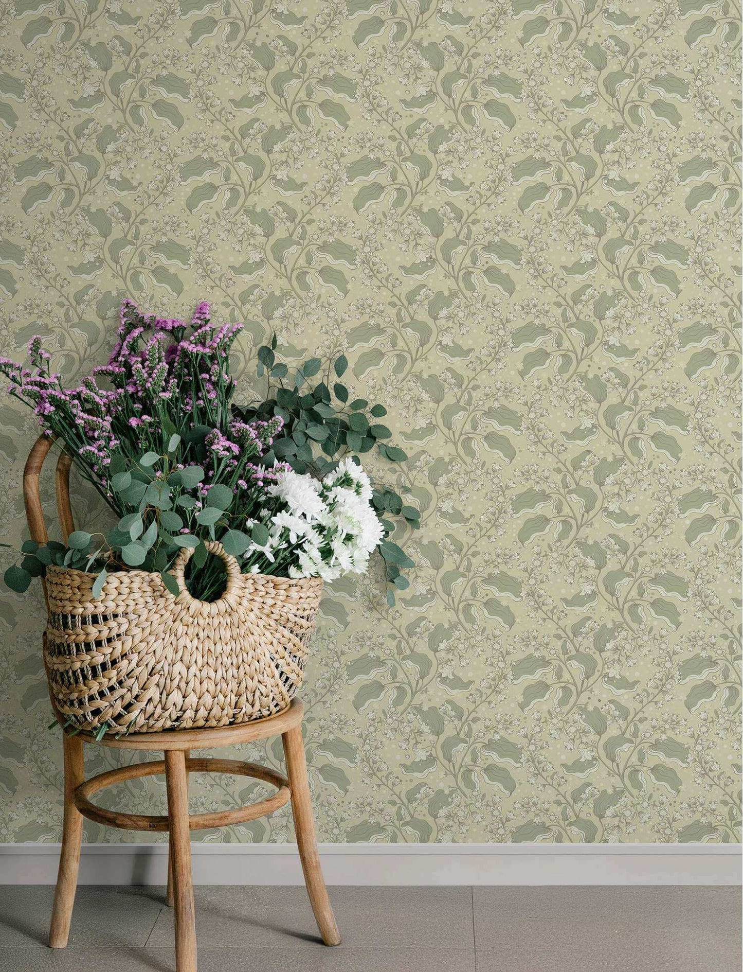A-Street Prints Savanna Syren Floral Wallpaper Sample - Light Green