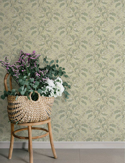 A-Street Prints Savanna Syren Floral Wallpaper Sample - Light Green