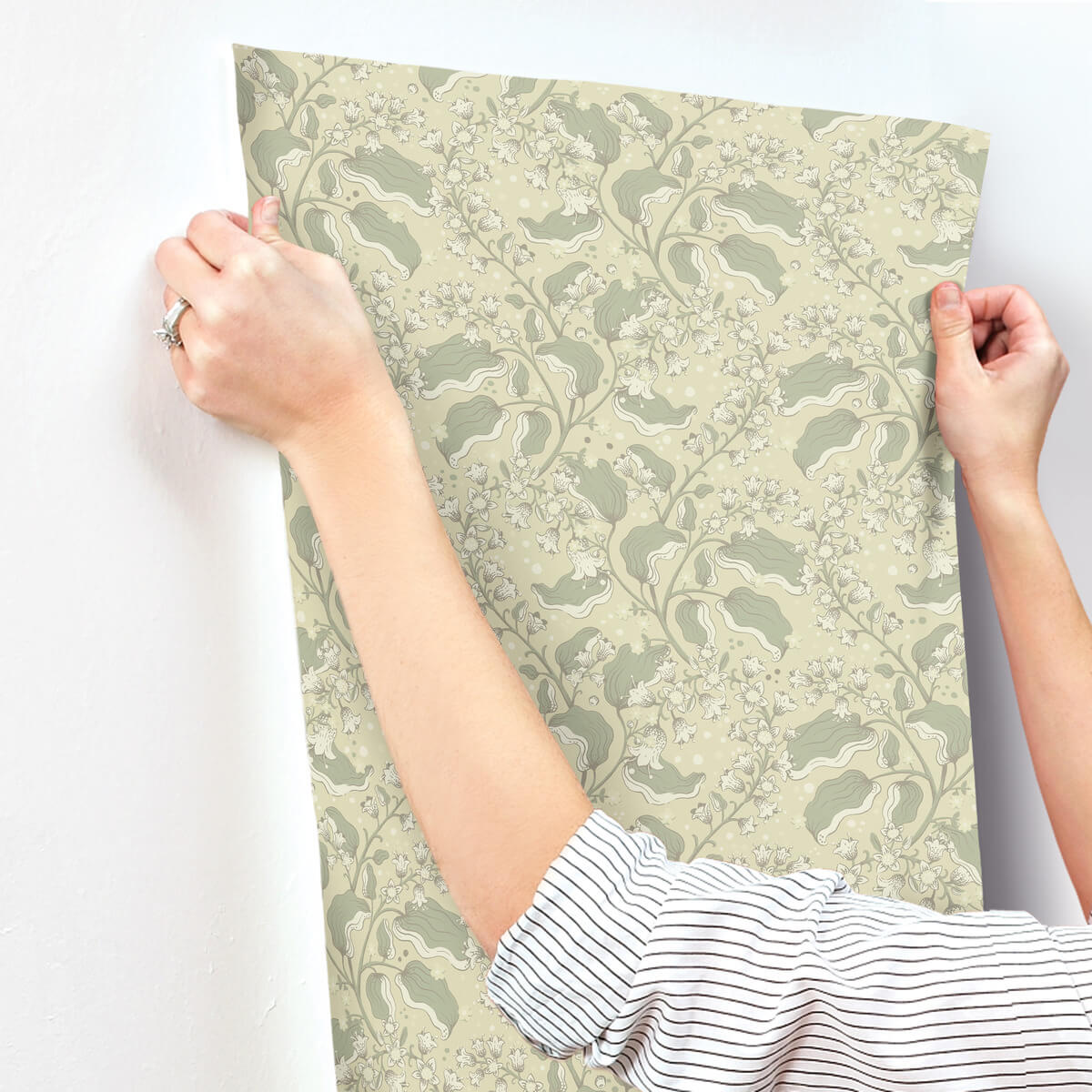 A-Street Prints Savanna Syren Floral Wallpaper Sample - Light Green