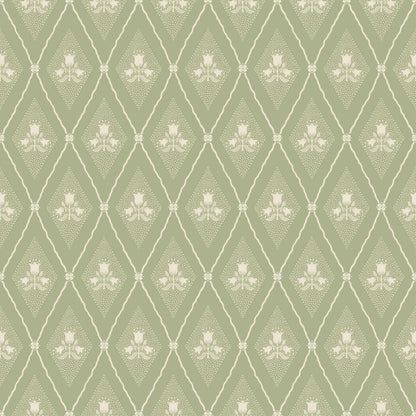 A-Street Prints Savanna Alma Diamond Wallpaper Sample - Moss