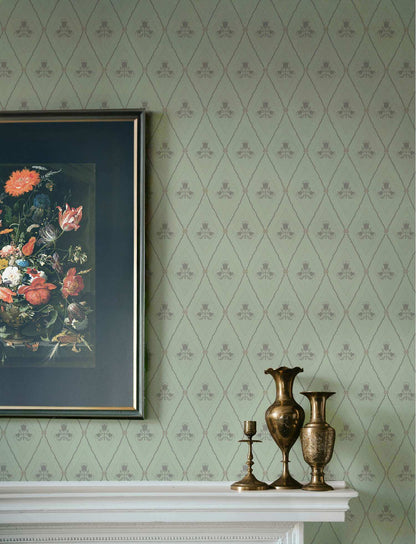 A-Street Prints Savanna Alma Diamond Wallpaper Sample - Mint