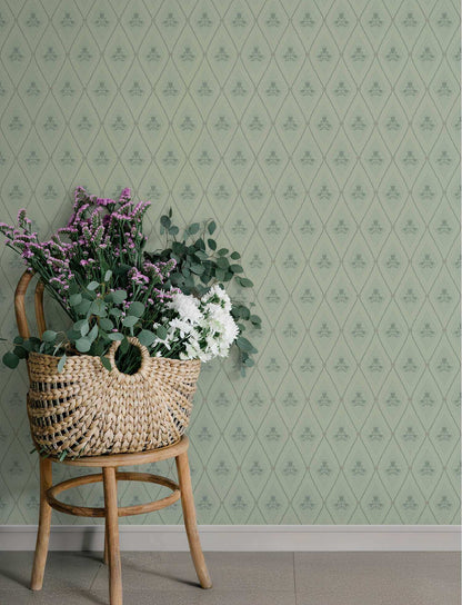 A-Street Prints Savanna Alma Diamond Wallpaper Sample - Mint
