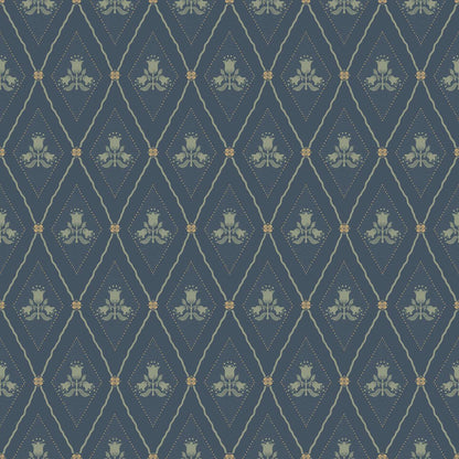 A-Street Prints Savanna Alma Diamond Wallpaper - Navy