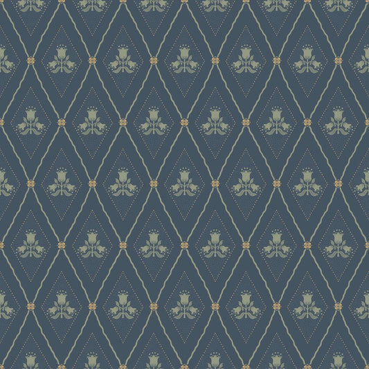 A-Street Prints Savanna Alma Diamond Wallpaper - Navy