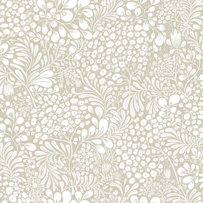 A-Street Prints Savanna Siv Botanical Wallpaper Sample - Dark Grey