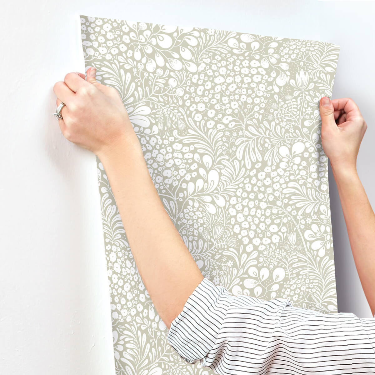 A-Street Prints Savanna Siv Botanical Wallpaper Sample - Dark Grey