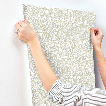 A-Street Prints Savanna Siv Botanical Wallpaper Sample - Dark Grey