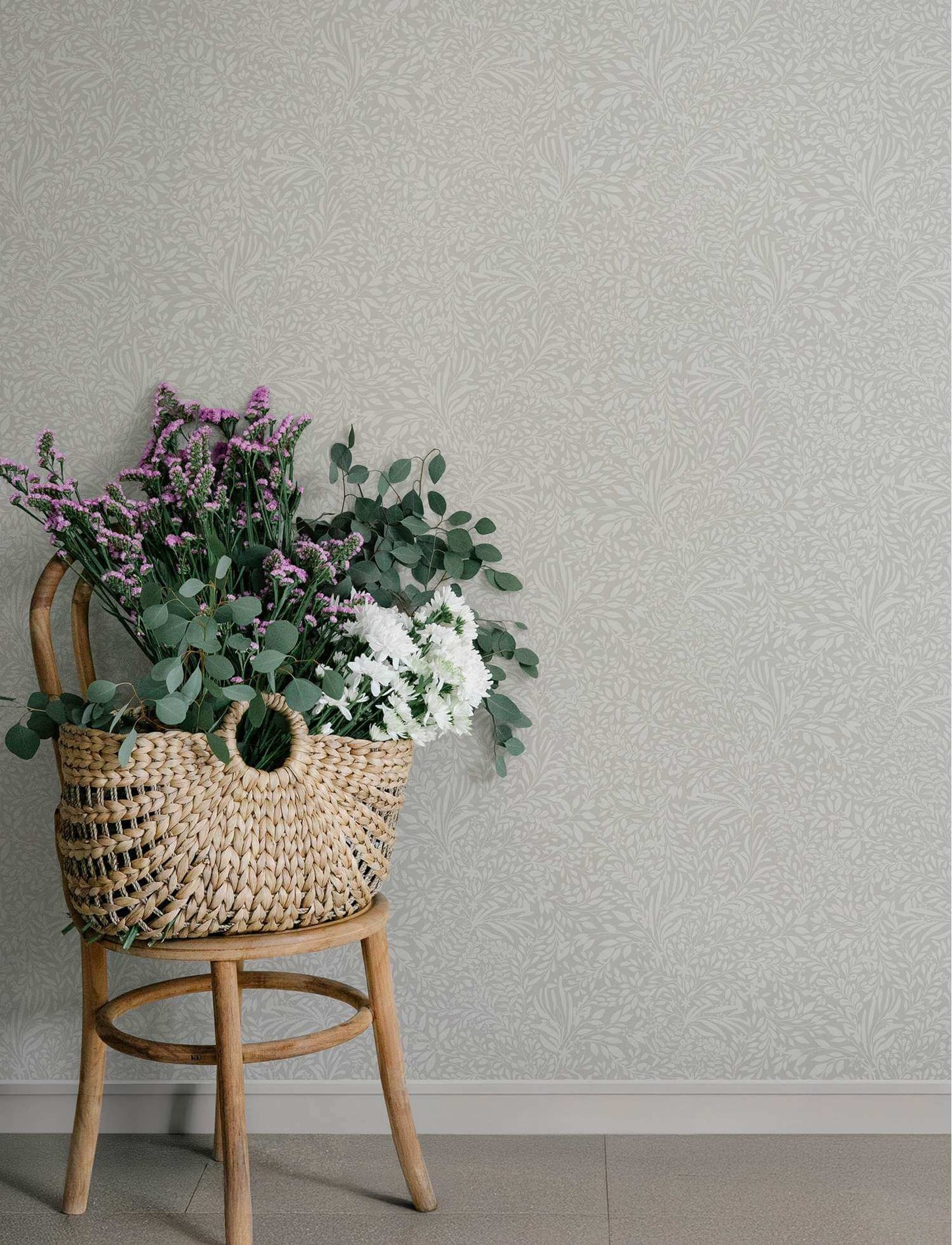 A-Street Prints Savanna Kristina Botanical Wallpaper Sample - Light Grey