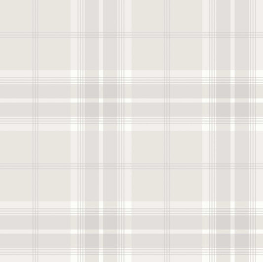 A-Street Prints Savanna Emma Plaid Wallpaper - Dove