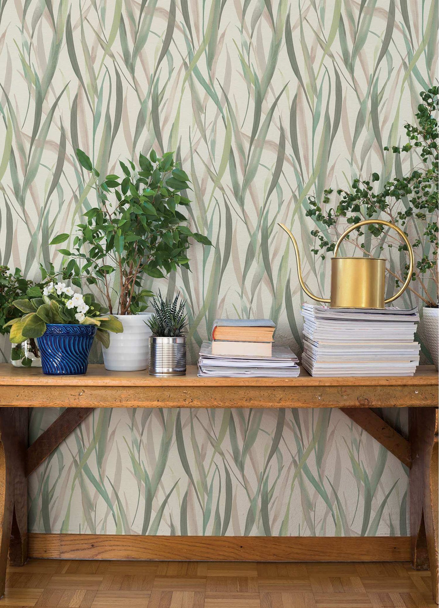 A-Street Prints Springhill Willoughby Wallpaper Sample - Green