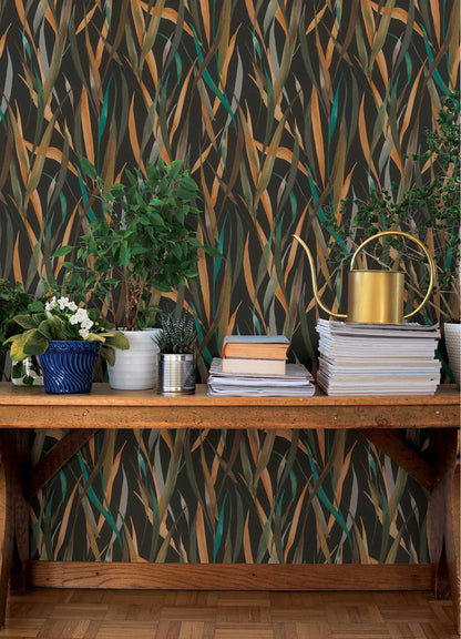 A-Street Prints Springhill Willoughby Wallpaper Sample - Black