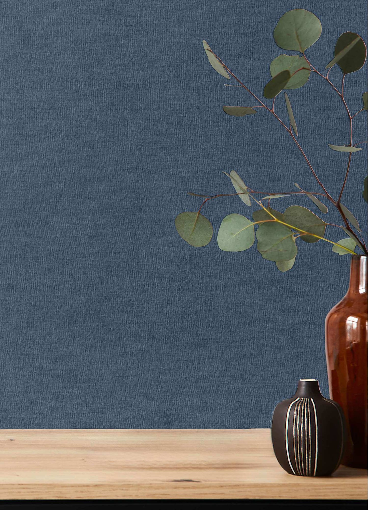 A-Street Prints Springhill Cullen Faux Linen Wallpaper - Navy