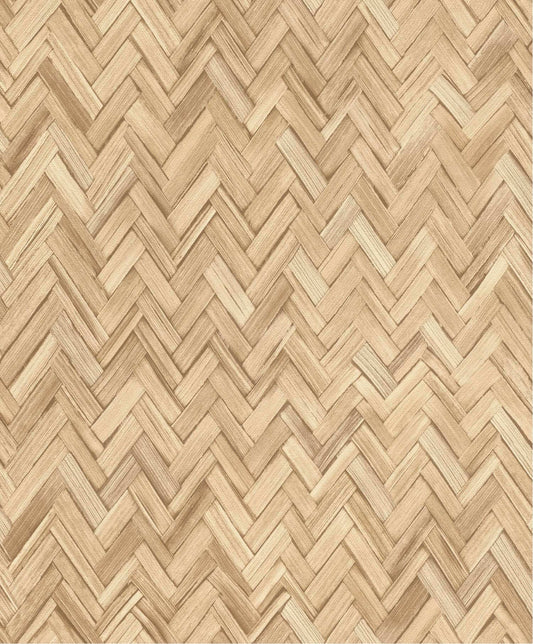 A-Street Prints Springhill Ellery Herringbone Wallpaper - Wheat