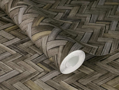 A-Street Prints Springhill Ellery Herringbone Wallpaper - Charcoal