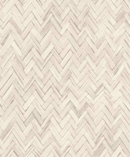 A-Street Prints Springhill Ellery Herringbone Wallpaper - Beige