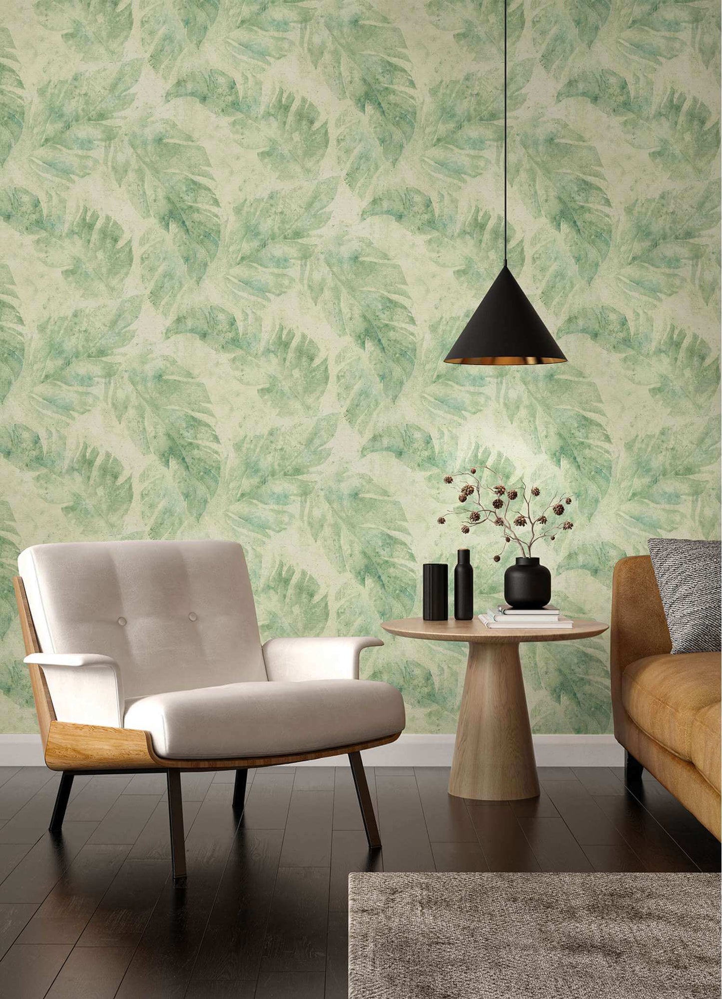 A-Street Prints Springhill Sanne Palm Wallpaper Sample - Green