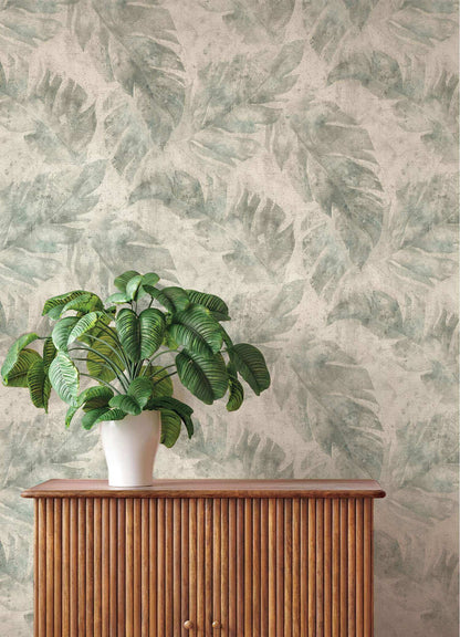 A-Street Prints Springhill Sanne Palm Wallpaper Sample - Grey