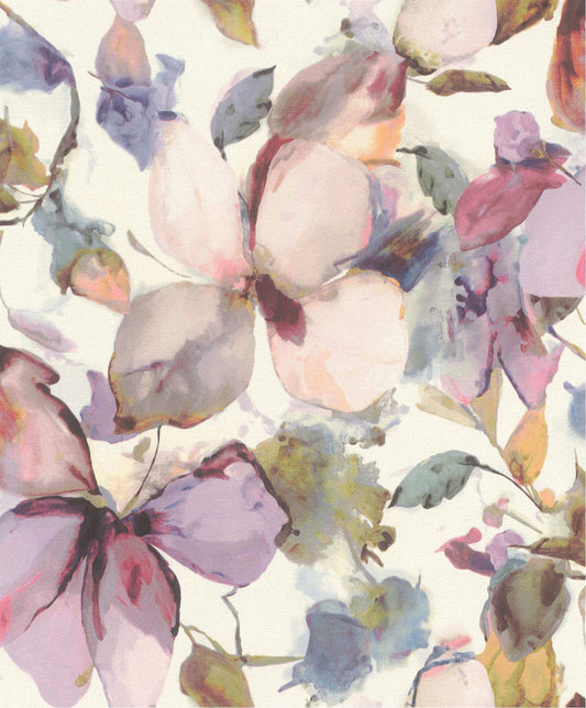 A-Street Prints Springhill Liliana Floral Wallpaper - Plum