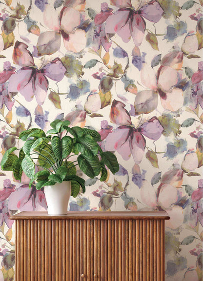 A-Street Prints Springhill Liliana Floral Wallpaper Sample - Plum