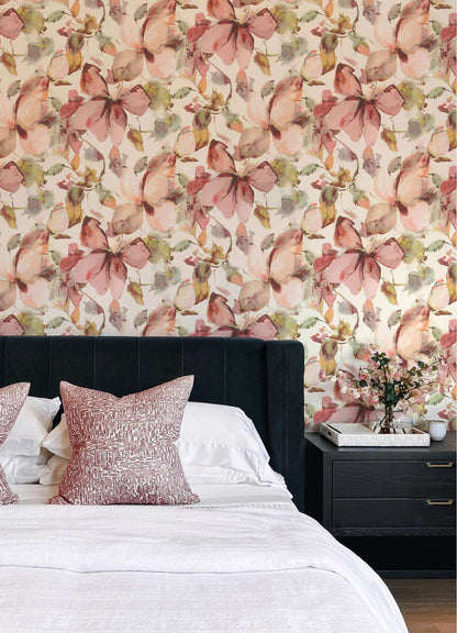 A-Street Prints Springhill Liliana Floral Wallpaper Sample - Pink