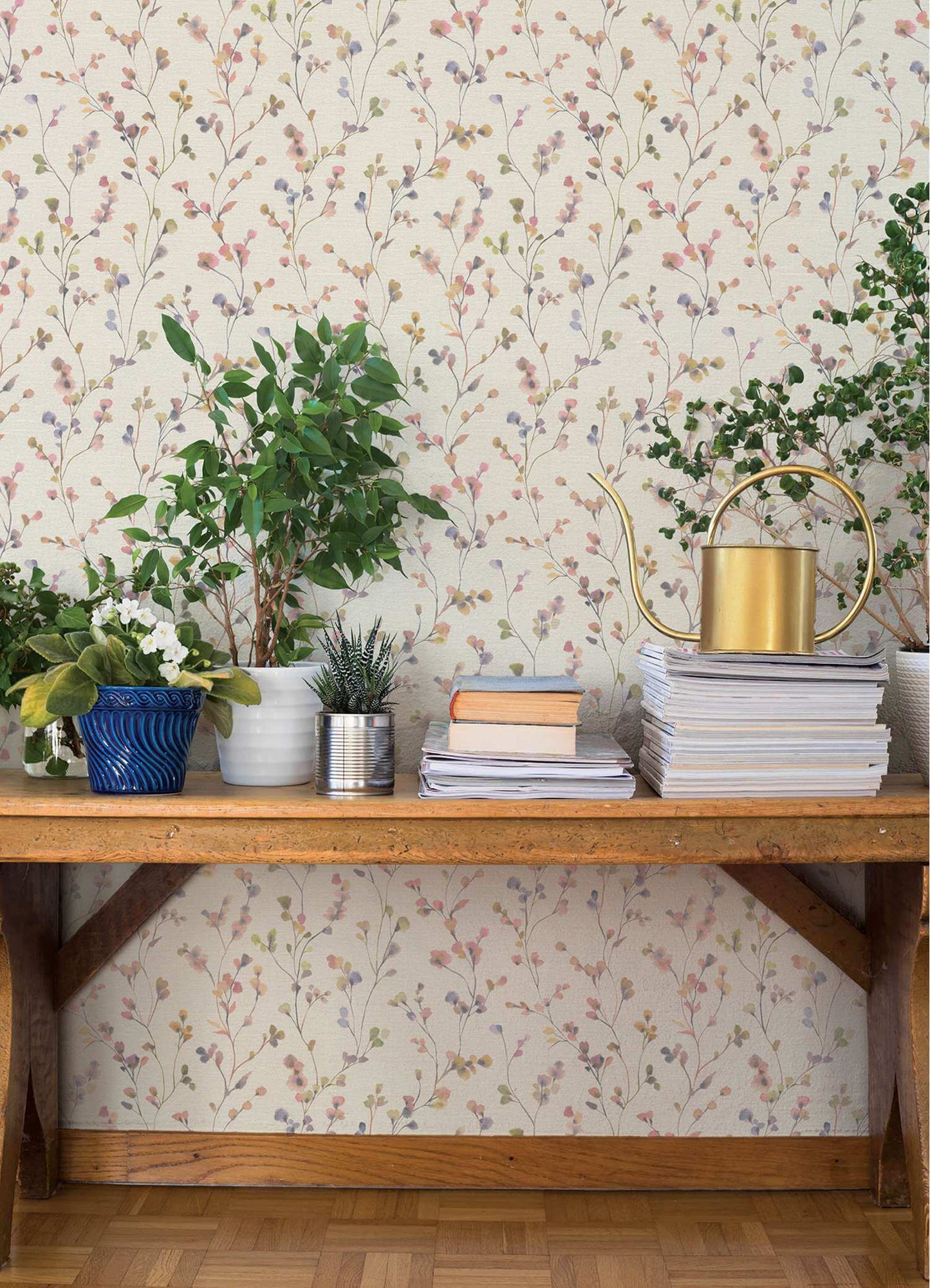 A-Street Prints Springhill Romy Wallpaper Sample - Pink