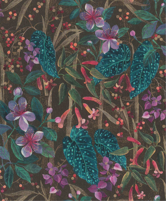 A-Street Prints Springhill Kalina Floral Wallpaper - Black