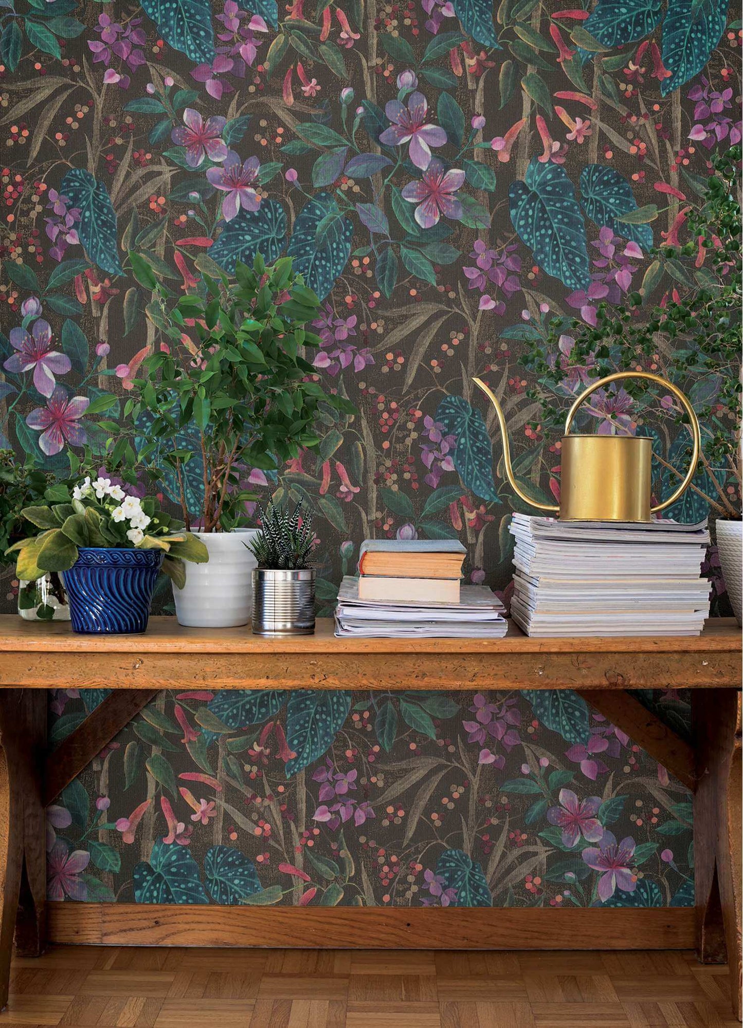 A-Street Prints Springhill Kalina Floral Wallpaper - Black