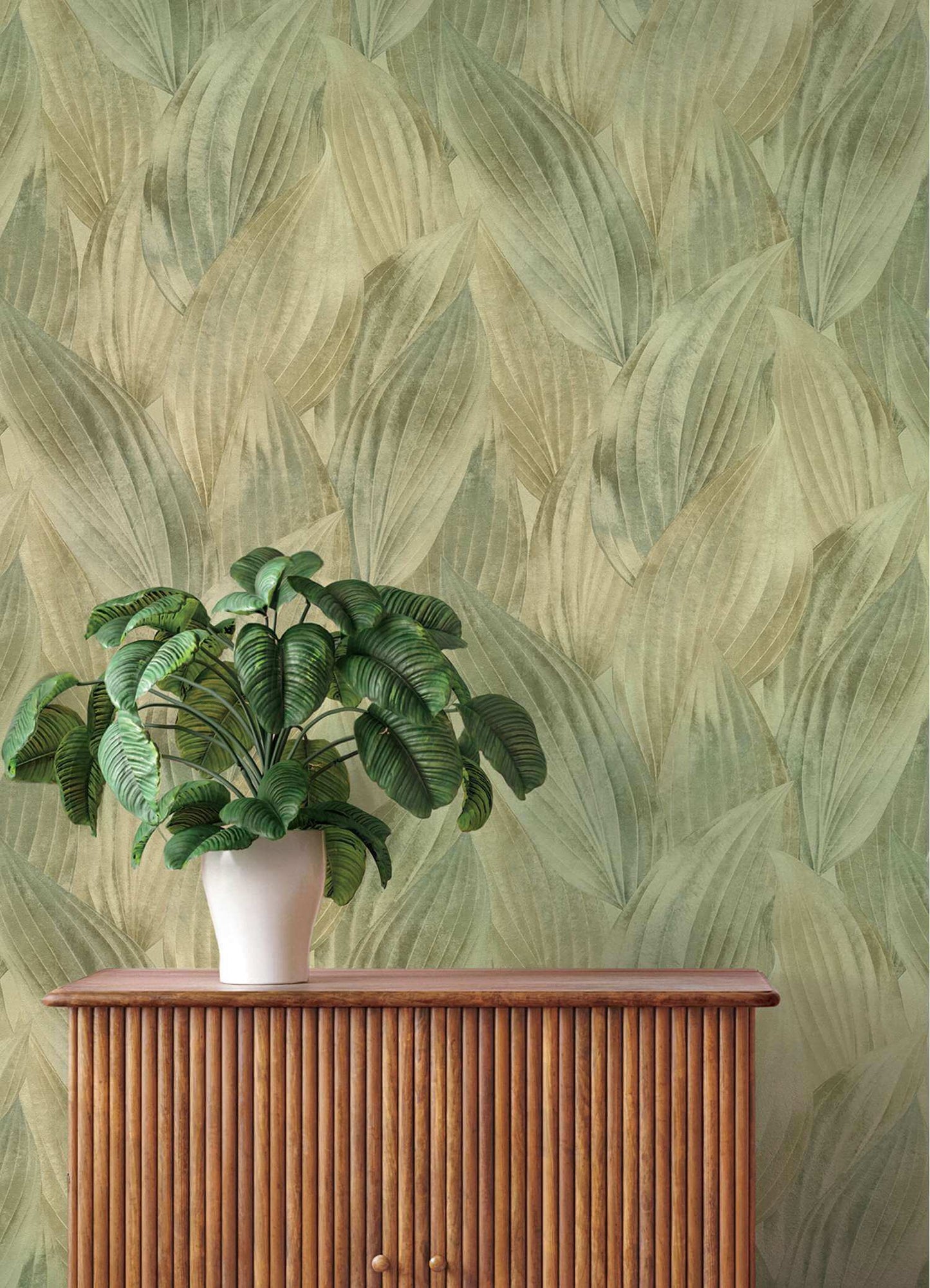 A-Street Prints Springhill Melora Leaf Wallpaper Sample - Green