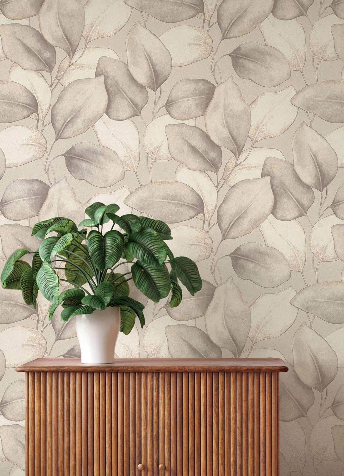 A-Street Prints Springhill Evanthe Vine Wallpaper - Grey
