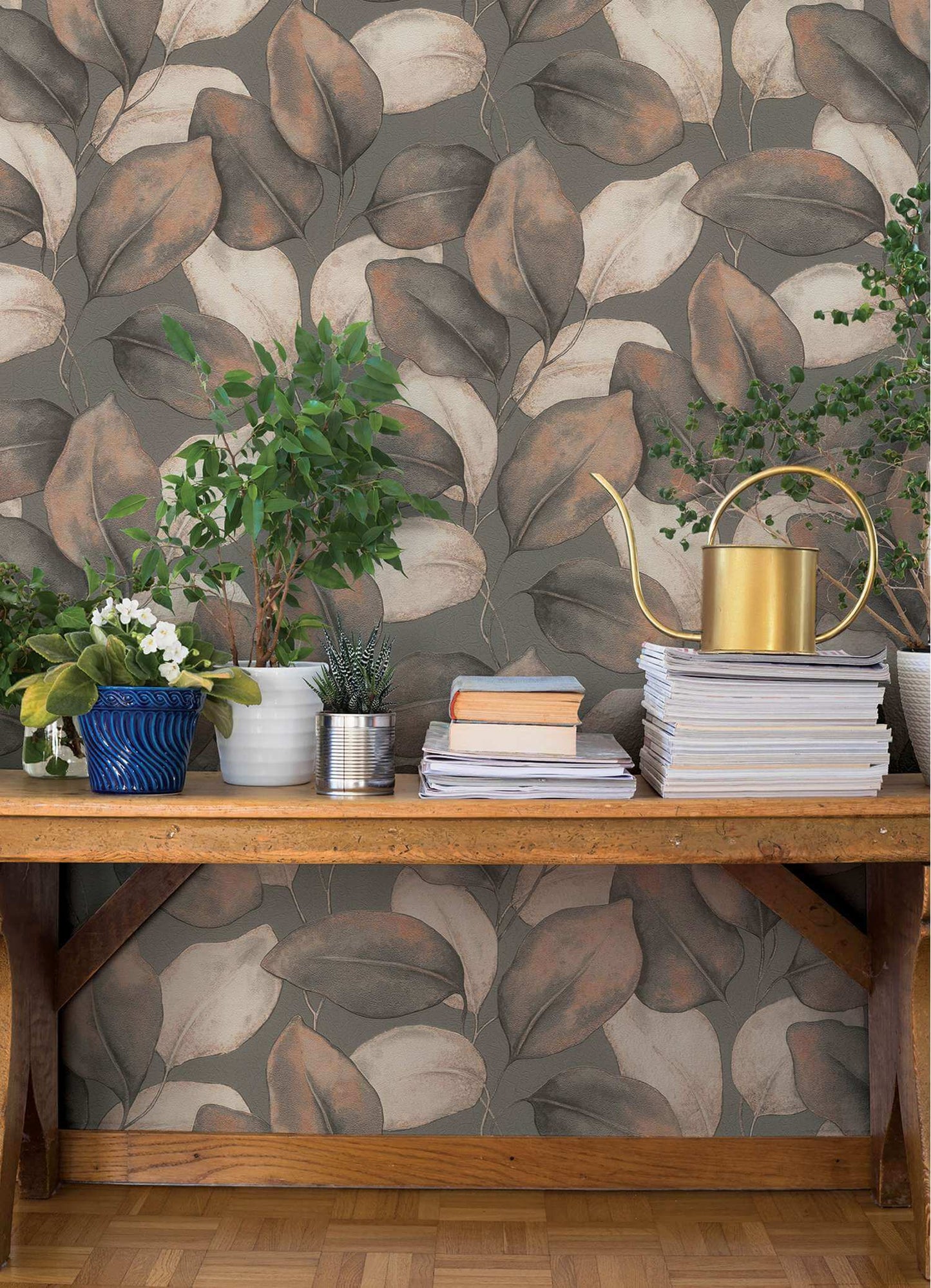 A-Street Prints Springhill Evanthe Vine Wallpaper - Charcoal