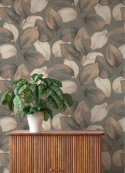 A-Street Prints Springhill Evanthe Vine Wallpaper - Charcoal