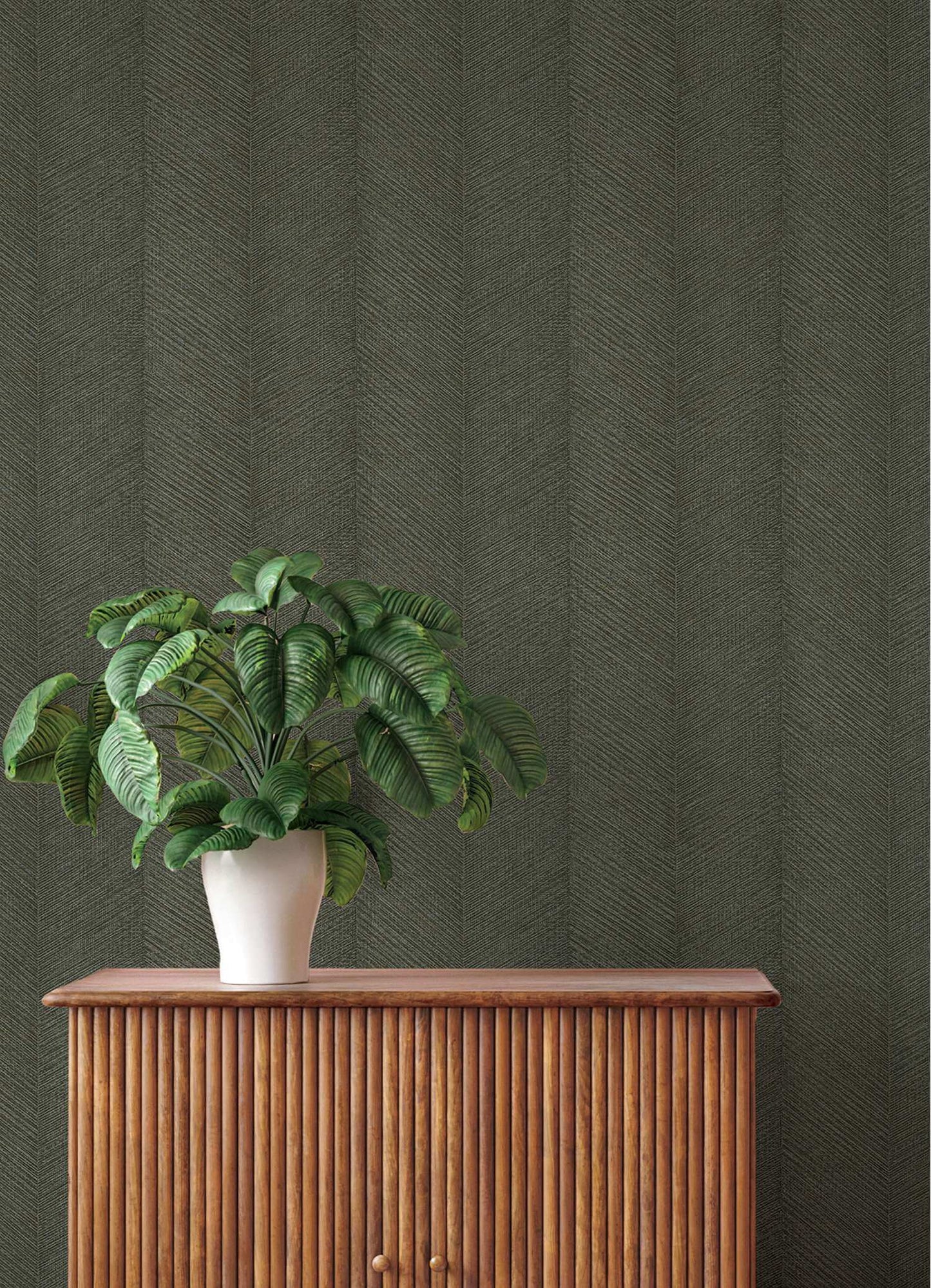 A-Street Prints Springhill Ione Chevron Wallpaper - Evergreen