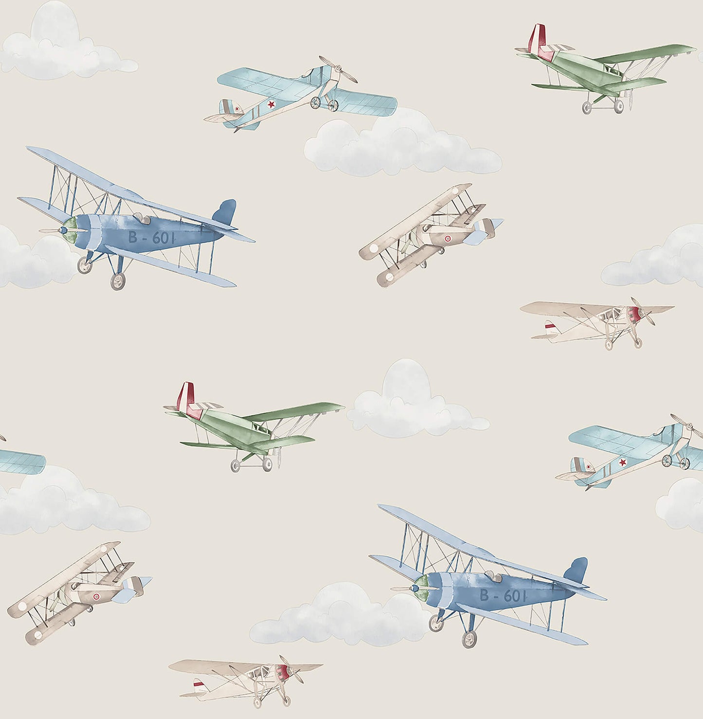 Advantage World of Imagination Aeroplanes Wallpaper - Beige