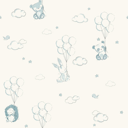Advantage World of Imagination Floating Balloons Wallpaper - Light Blue