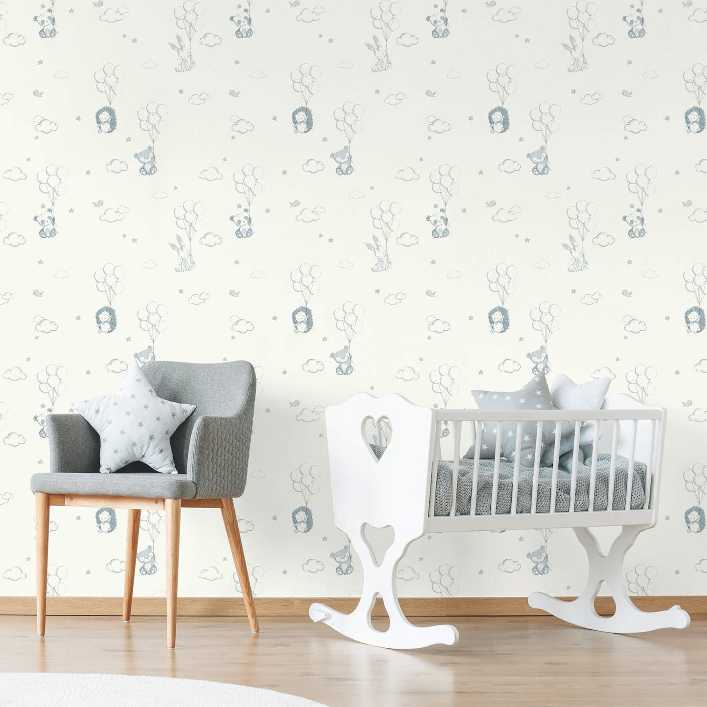 Advantage World of Imagination Floating Balloons Wallpaper - Light Blue