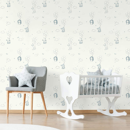 Advantage World of Imagination Floating Balloons Wallpaper - Light Blue