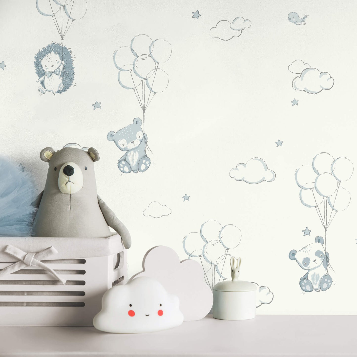 Advantage World of Imagination Floating Balloons Wallpaper - Light Blue
