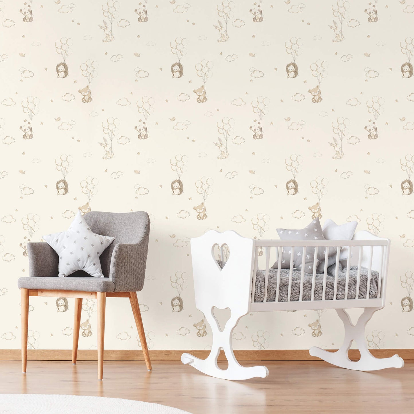 Advantage World of Imagination Floating Balloons Wallpaper - Light Brown