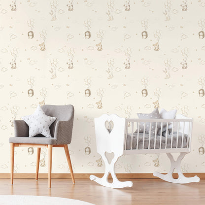 Advantage World of Imagination Floating Balloons Wallpaper - Light Brown
