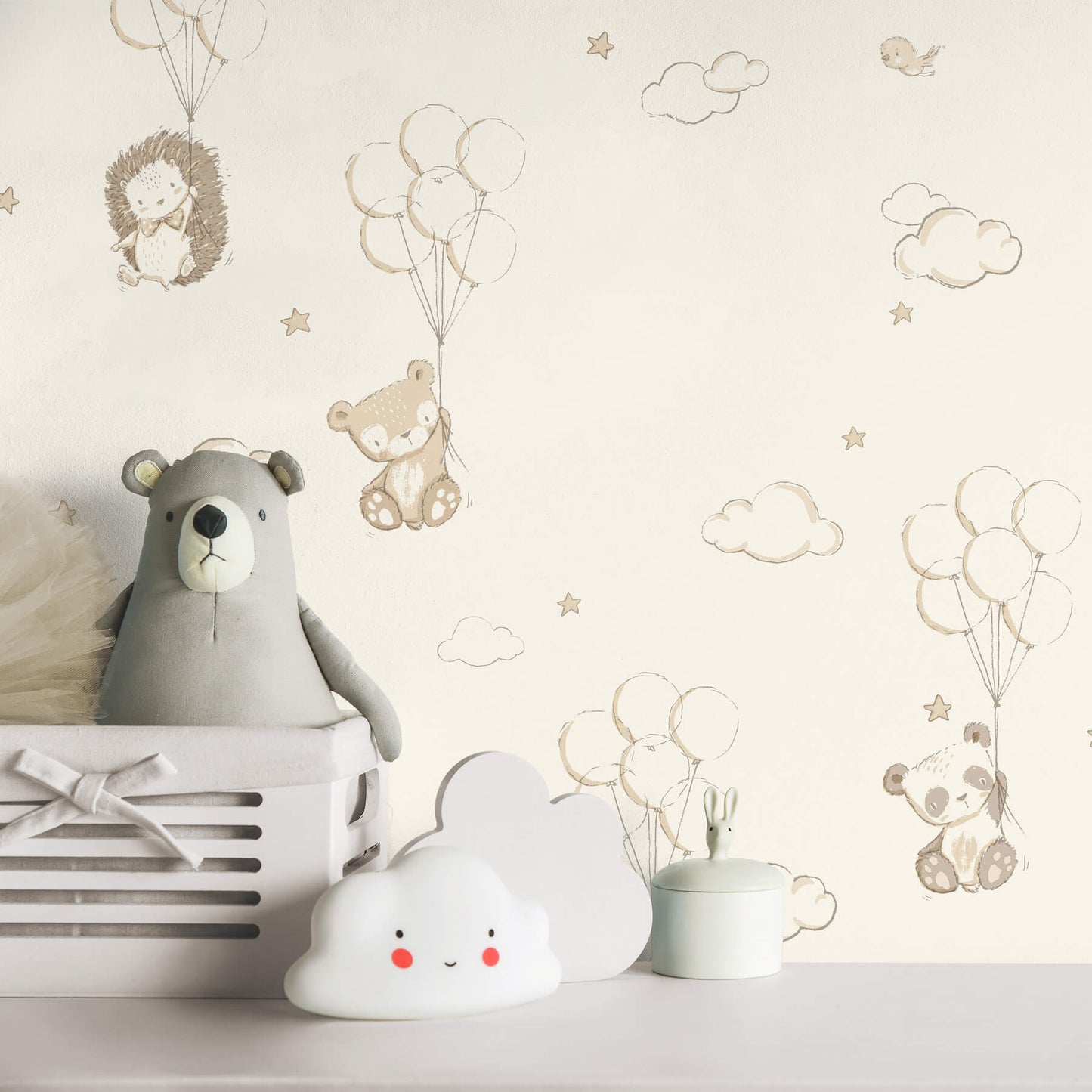 Advantage World of Imagination Floating Balloons Wallpaper - Light Brown