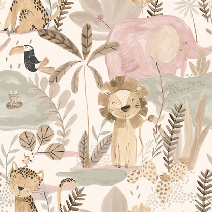 Advantage World of Imagination In The Jungle Wallpaper - Pink
