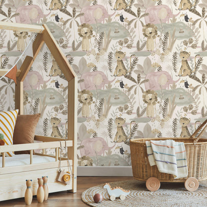 Advantage World of Imagination In The Jungle Wallpaper - Pink