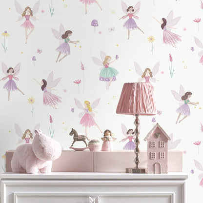 Advantage World of Imagination Fairy Wallpaper - Pink