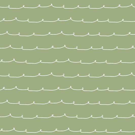 Advantage World of Imagination Wiggle Line Wallpaper - Green